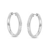 1/4 CT. T.W. Diamond Hoop Earrings in Sterling Silver