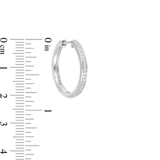 1/4 CT. T.W. Diamond Hoop Earrings in Sterling Silver