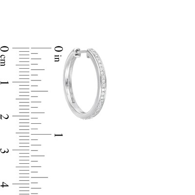 1/4 CT. T.W. Diamond Hoop Earrings in Sterling Silver