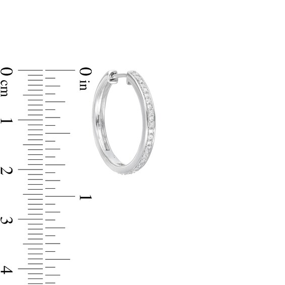 1/4 CT. T.W. Diamond Hoop Earrings in Sterling Silver