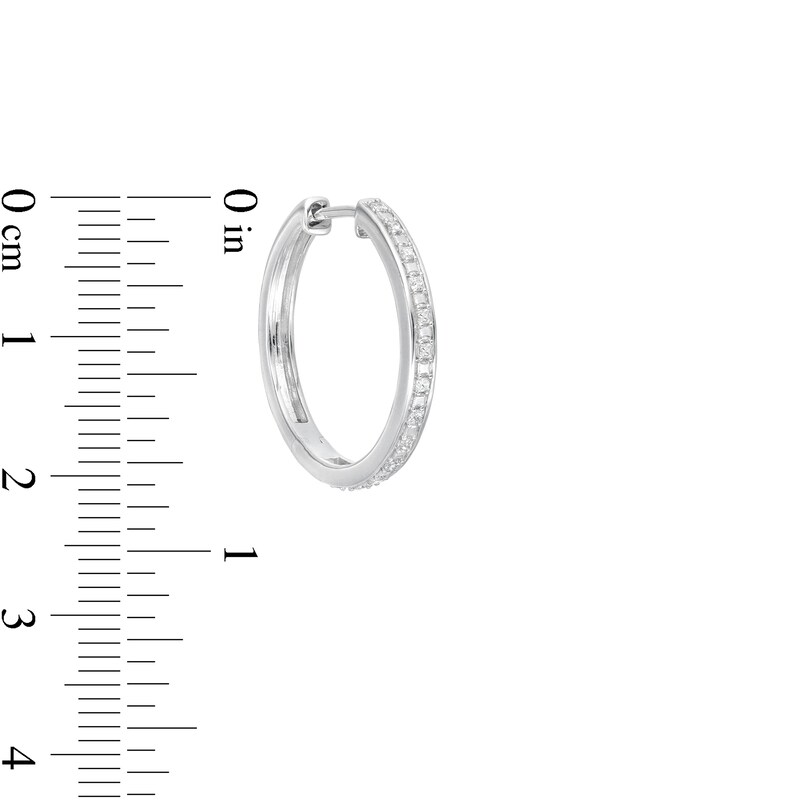 1/4 CT. T.W. Diamond Hoop Earrings in Sterling Silver