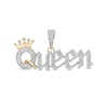 Thumbnail Image 0 of 1/10 CT. T.W. Diamond Crown Queen Necklace Charm in Sterling Silver with 14K Gold Plate