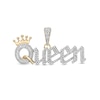 Thumbnail Image 1 of 1/10 CT. T.W. Diamond Crown Queen Necklace Charm in Sterling Silver with 14K Gold Plate
