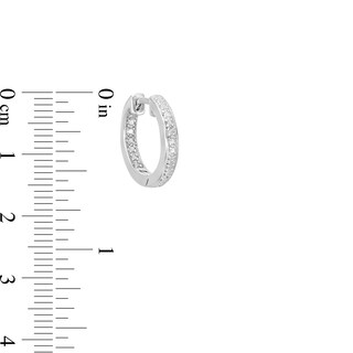 Solid Sterling Silver Diamond Accent Inside Out Huggie Hoops