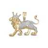 Thumbnail Image 0 of 1/5 CT. T.W. Diamond Lion Profile Necklace Charm in Sterling Silver with 14K Gold Plate