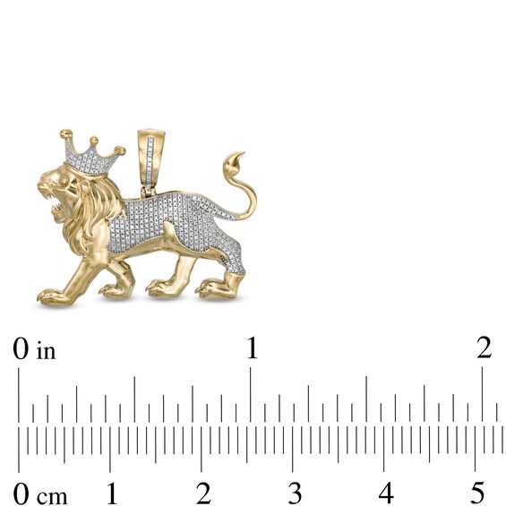 1/5 CT. T.W. Diamond Lion Profile Necklace Charm in Sterling Silver with 14K Gold Plate
