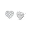 Thumbnail Image 1 of 1/6 CT. T.W. Diamond Pavé Heart Stud Earrings in Sterling Silver