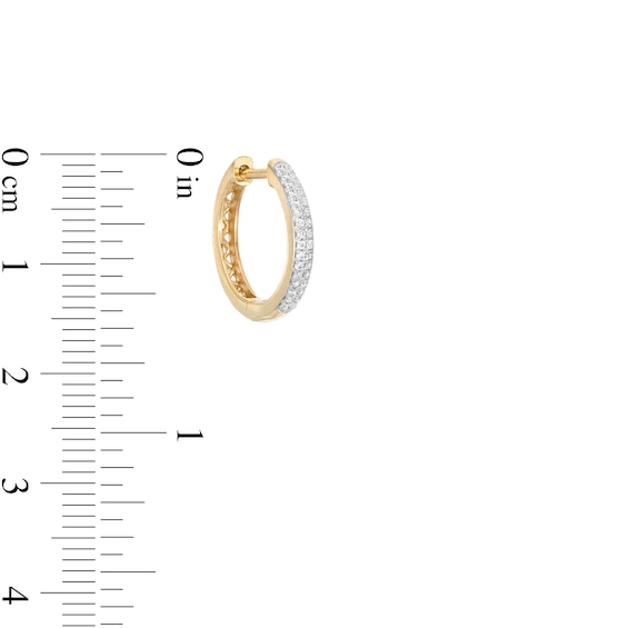 1/6 CT. T.W. Diamond Triple Row Huggie Hoop Earrings in Sterling Silver with 14K Gold Plate