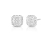 Thumbnail Image 1 of 1/8 CT. T.W. Diamond Pavé Octagon Earrings in Sterling Silver