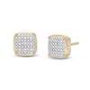 Thumbnail Image 0 of 1/20 CT. T.W. Diamond Round Edge Square Stud Earrings in Sterling Silver with 14K Gold