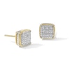 Thumbnail Image 0 of 1/20 CT. T.W. Diamond Round Edge Square Stud Earrings in Sterling Silver with 14K Gold