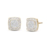 Thumbnail Image 1 of 1/10 CT. T.W. Diamond Cornered Square Stud Earrings in 10K Gold