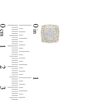 1/10 CT. T.W. Diamond Cornered Square Stud Earrings in 10K Gold