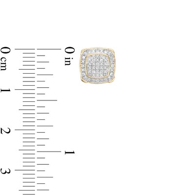 1/10 CT. T.W. Diamond Cornered Square Stud Earrings in 10K Gold