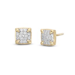 1/8 CT. T.W. Diamond Poke Corner Stud Earrings in 10K Gold