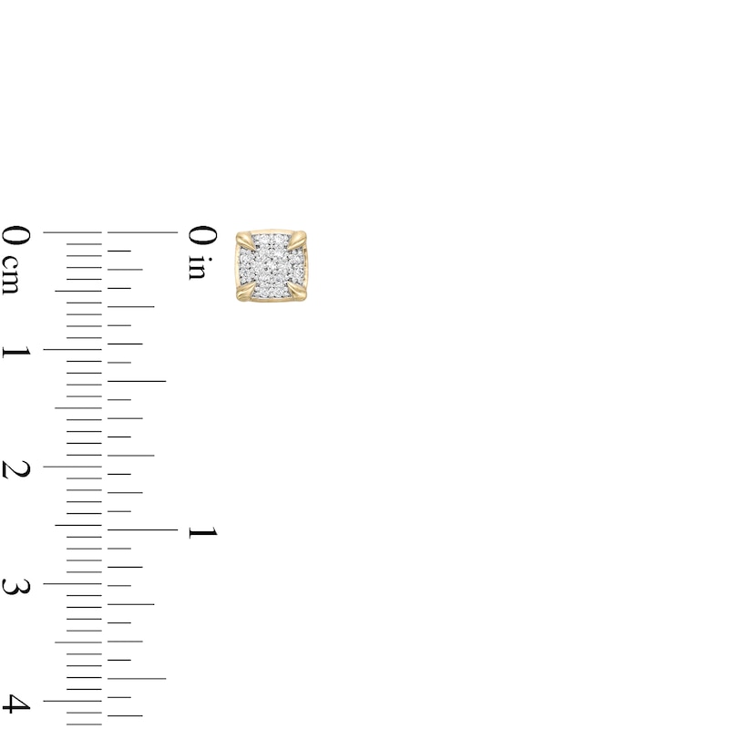 Main Image 2 of 1/8 CT. T.W. Diamond Poke Corner Stud Earrings in 10K Gold