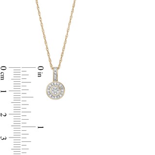 1/20 CT. T.W. Diamond Circle Halo Pendant Necklace in 10K Gold