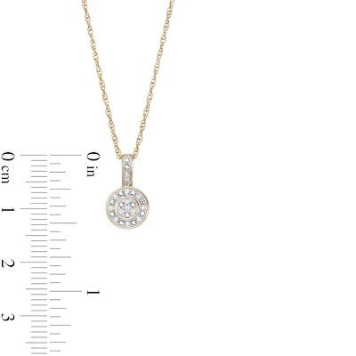 1/20 CT. T.W. Diamond Circle Halo Pendant Necklace in 10K Gold