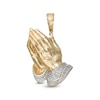 Thumbnail Image 1 of 1/10 CT. T.W. Diamond Praying Hands Necklace Charm in Sterling Silver with 14K Gold Plate