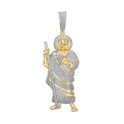 1/10 CT. T.W. Diamond St. Jude Necklace Charm in Sterling Silver with 14K Gold Plate