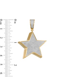 1/20 CT. T.W. Diamond Block Star Necklace Charm in Sterling Silver with 14K Gold Plate