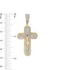 Thumbnail Image 2 of 1/20 CT. T.W. Diamond Round Edge Crucifix Necklace Charm in Sterling Silver with 14K Gold Plate