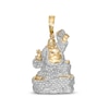 Thumbnail Image 1 of 1/5 CT. T.W. Diamond Happy Buddha Necklace Charm in Sterling Silver with 14K Gold Plate