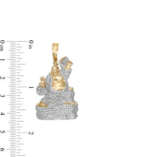 1/5 CT. T.W. Diamond Happy Buddha Necklace Charm in Sterling Silver with 14K Gold Plate