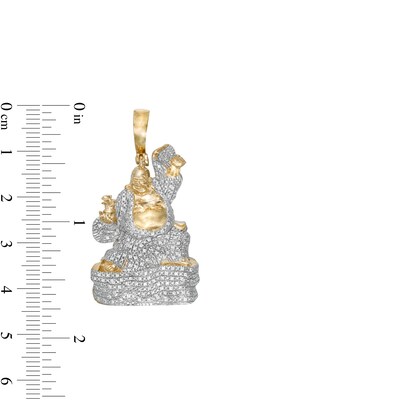 1/5 CT. T.W. Diamond Happy Buddha Necklace Charm in Sterling Silver with 14K Gold Plate