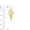 Thumbnail Image 2 of Diamond Accent with Red Cubic Zirconia Snake Necklace Charm in Sterling Silver with 14K Gold Plate