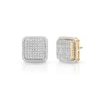 Thumbnail Image 0 of 1/20 CT. T.W. Diamond Raised Square Earrings in Sterling Silver with 14K Gold Plate