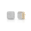 Thumbnail Image 1 of 1/20 CT. T.W. Diamond Raised Square Earrings in Sterling Silver with 14K Gold Plate