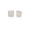 Thumbnail Image 0 of 1/20 CT. T.W. Diamond Square Earrings in Sterling Silver with 14K Gold Plate