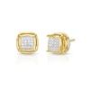 Thumbnail Image 0 of 1/20 CT. T.W. Diamond Pavé Cube Earrings in Sterling Silver with 14K Gold Plate