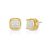 Thumbnail Image 1 of 1/20 CT. T.W. Diamond Pavé Cube Earrings in Sterling Silver with 14K Gold Plate
