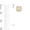 Thumbnail Image 3 of 1/20 CT. T.W. Diamond Pavé Cube Earrings in Sterling Silver with 14K Gold Plate