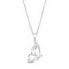 Thumbnail Image 1 of Diamond-Accent Half Butterfly Necklace in Sterling Silver - 18"