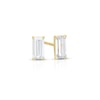 Thumbnail Image 0 of Cubic Zirconia Baguette Stud Earrings in 10K Solid Gold