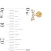 Thumbnail Image 3 of 14K Gold CZ Round and Baguette Cartilage Barbell - 18G 5/16"