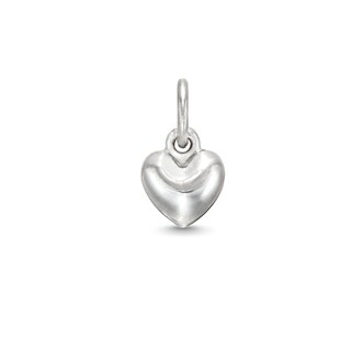 14K White Gold Puffy Heart Bracelet Charm