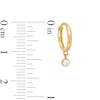Thumbnail Image 2 of 14K Gold CZ Bezel Drop Hoop - 18G 5/16"