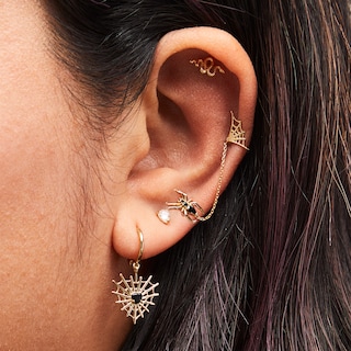 14K Gold Snake Cartilage Barbell - 18G 5/16"