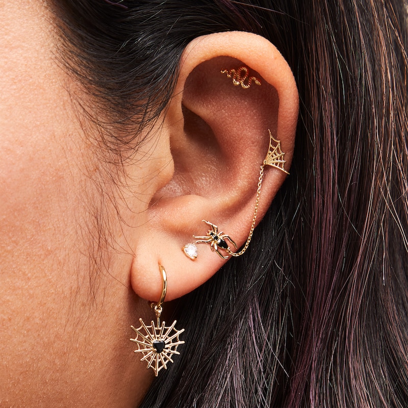 Main Image 3 of 14K Gold Snake Cartilage Barbell - 18G 5/16"