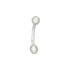 Thumbnail Image 0 of 14K White Gold CZ Bezel Curved Barbell - 18G 5/16"