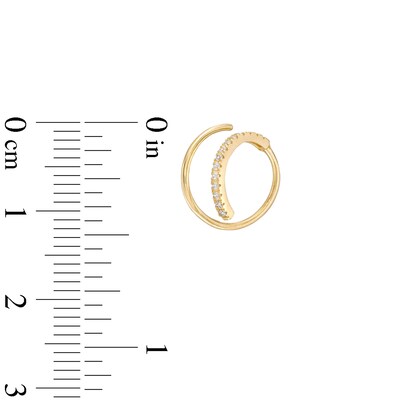 14K Gold CZ Twist Hoop - 18G 5/16"