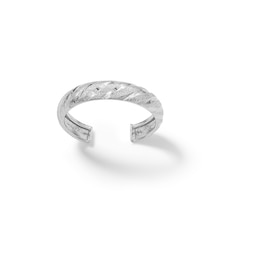 10K Plated White Gold Diamond-Cut Midi/Toe Ring