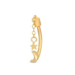 014 Gauge Moon and Star Chain Belly Button Ring in 10K Gold - 7/16&quot;