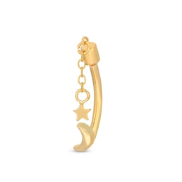 10K Gold Moon and Star Chain Belly Ring - 14G 7/16"