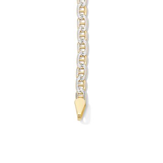 10K Semi-Solid Gold Diamond-Cut Mariner Chain Bracelet Made in Italy - 7.5"