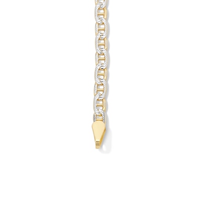 10K Semi-Solid Gold Diamond-Cut Mariner Chain Bracelet Made in Italy - 7.5"
